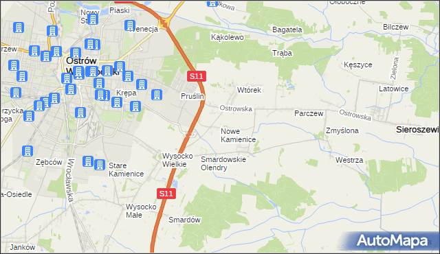 mapa Nowe Kamienice, Nowe Kamienice na mapie Targeo