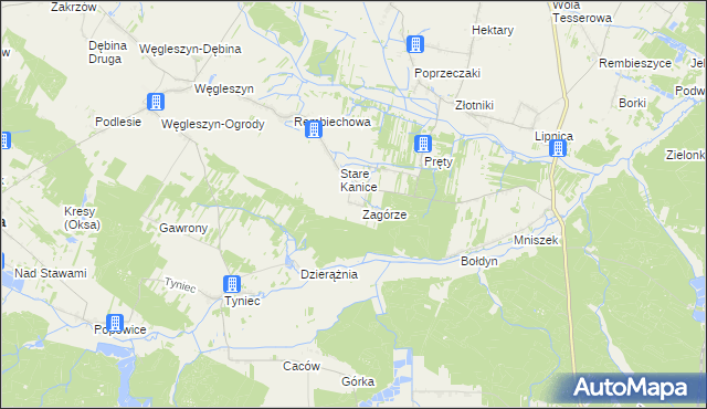 mapa Nowe Kanice, Nowe Kanice na mapie Targeo