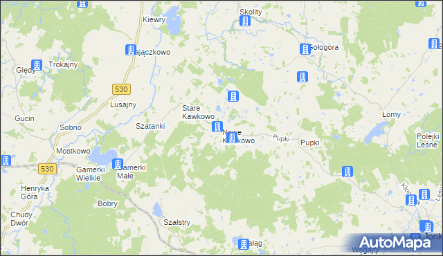 mapa Nowe Kawkowo, Nowe Kawkowo na mapie Targeo
