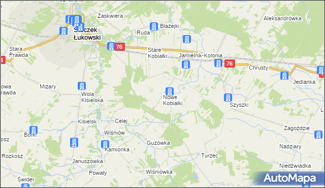 mapa Nowe Kobiałki, Nowe Kobiałki na mapie Targeo