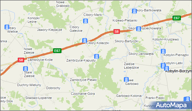 mapa Nowe Krzewo gmina Zawady, Nowe Krzewo gmina Zawady na mapie Targeo