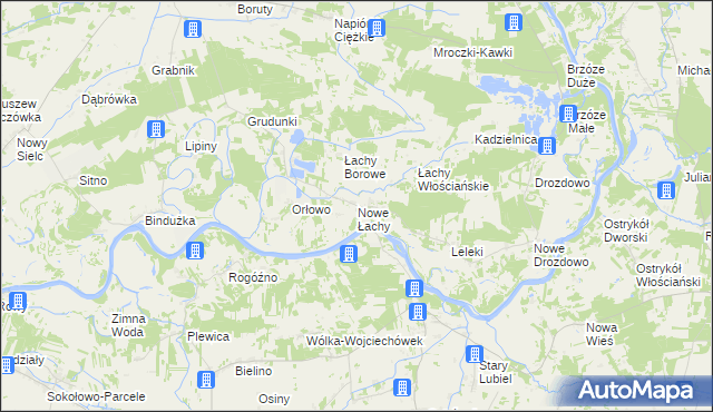 mapa Nowe Łachy, Nowe Łachy na mapie Targeo