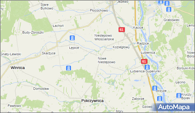 mapa Nowe Niestępowo, Nowe Niestępowo na mapie Targeo
