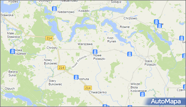 mapa Nowe Polaszki, Nowe Polaszki na mapie Targeo