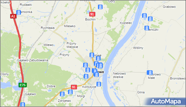 mapa Nowe powiat świecki, Nowe powiat świecki na mapie Targeo