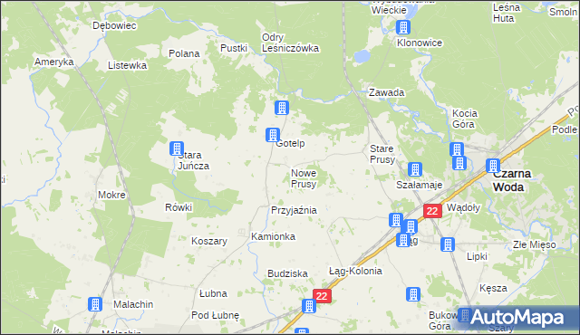 mapa Nowe Prusy, Nowe Prusy na mapie Targeo