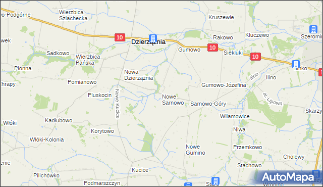 mapa Nowe Sarnowo, Nowe Sarnowo na mapie Targeo