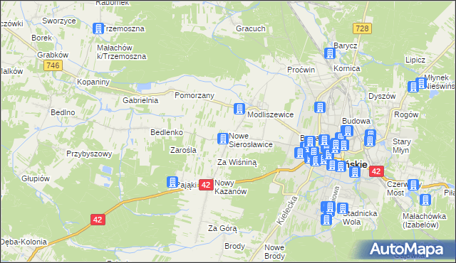 mapa Nowe Sierosławice, Nowe Sierosławice na mapie Targeo
