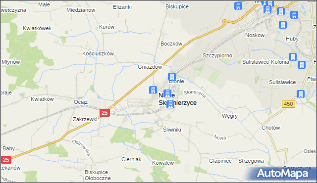 mapa Nowe Skalmierzyce, Nowe Skalmierzyce na mapie Targeo