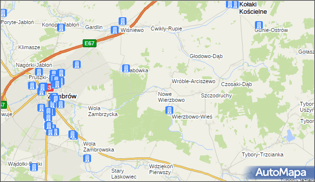 mapa Nowe Wierzbowo, Nowe Wierzbowo na mapie Targeo