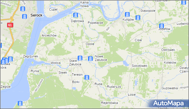 mapa Nowe Załubice, Nowe Załubice na mapie Targeo