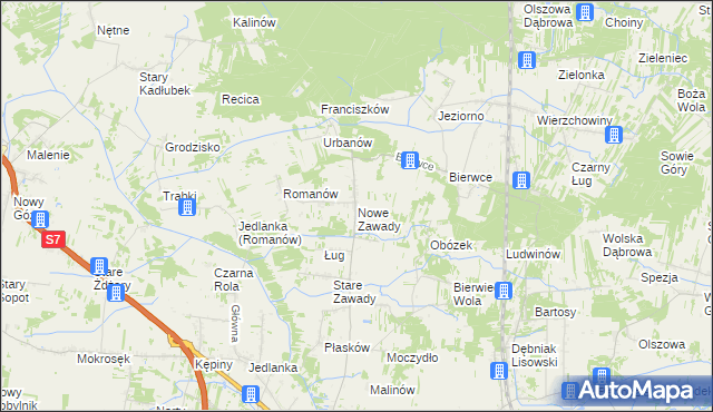 mapa Nowe Zawady, Nowe Zawady na mapie Targeo