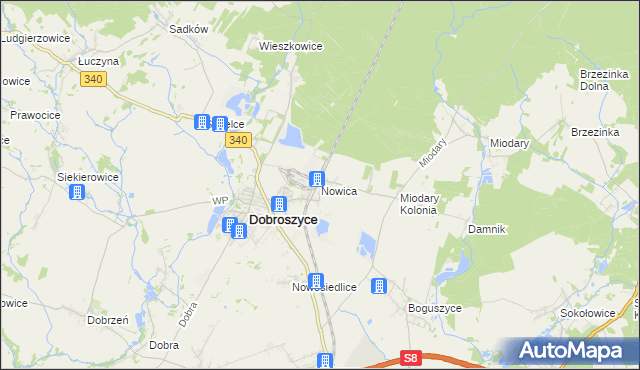 mapa Nowica gmina Dobroszyce, Nowica gmina Dobroszyce na mapie Targeo