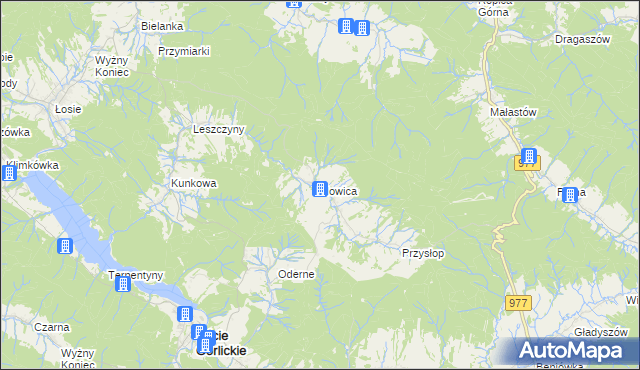 mapa Nowica gmina Uście Gorlickie, Nowica gmina Uście Gorlickie na mapie Targeo