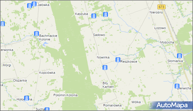 mapa Nowinka gmina Dąbrowa Białostocka, Nowinka gmina Dąbrowa Białostocka na mapie Targeo