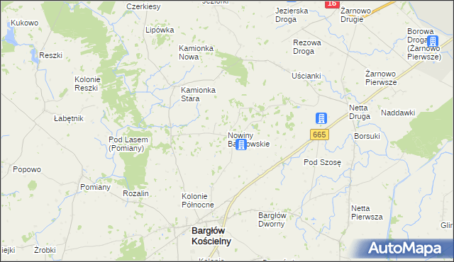 mapa Nowiny Bargłowskie, Nowiny Bargłowskie na mapie Targeo