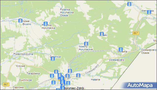 mapa Nowiny Horynieckie, Nowiny Horynieckie na mapie Targeo