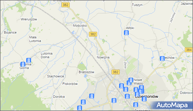 mapa Nowizna gmina Dzierżoniów, Nowizna gmina Dzierżoniów na mapie Targeo