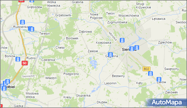 mapa Nowodwór gmina Siennica, Nowodwór gmina Siennica na mapie Targeo