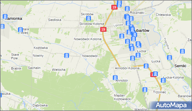 mapa Nowodwór-Piaski, Nowodwór-Piaski na mapie Targeo