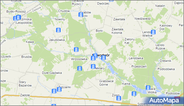 mapa Nowodwór powiat rycki, Nowodwór powiat rycki na mapie Targeo