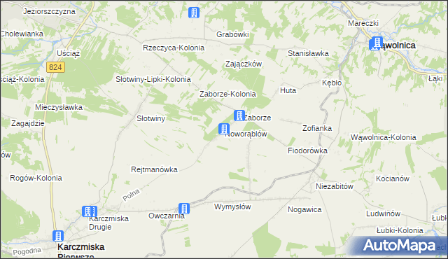 mapa Noworąblów, Noworąblów na mapie Targeo