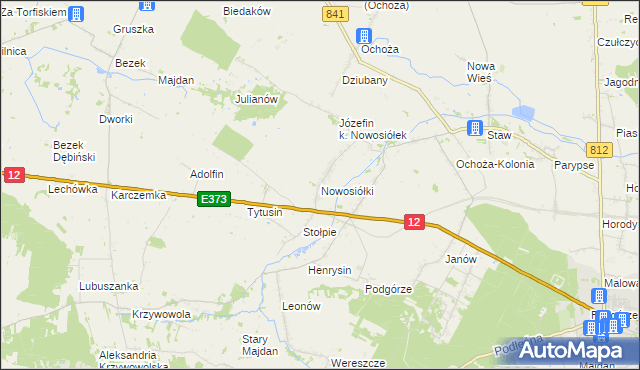 mapa Nowosiółki gmina Chełm, Nowosiółki gmina Chełm na mapie Targeo