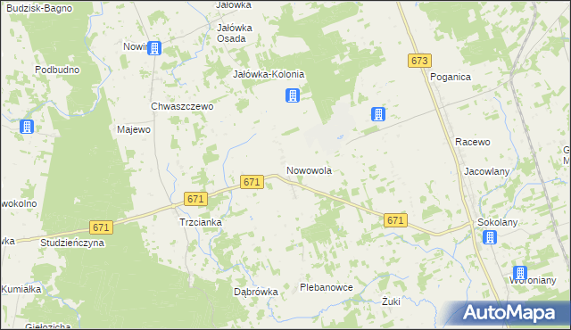 mapa Nowowola, Nowowola na mapie Targeo