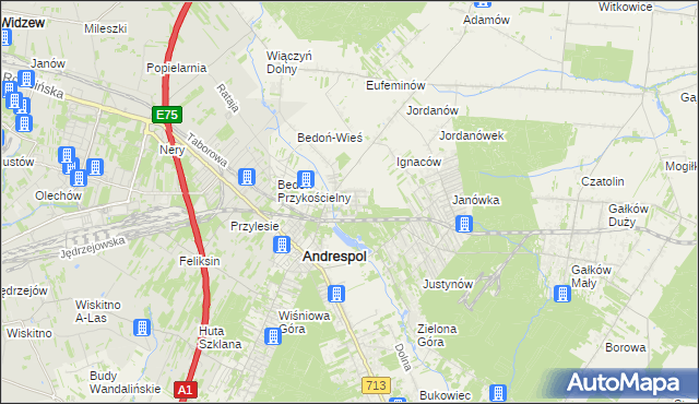 mapa Nowy Bedoń, Nowy Bedoń na mapie Targeo