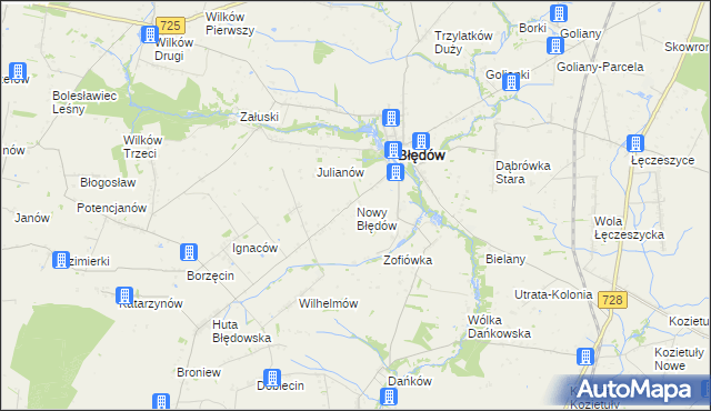 mapa Nowy Błędów, Nowy Błędów na mapie Targeo