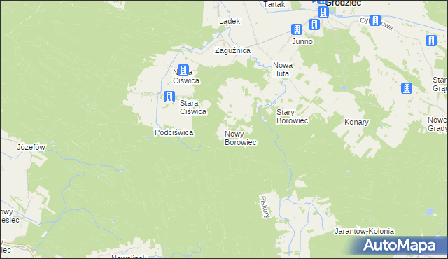 mapa Nowy Borowiec, Nowy Borowiec na mapie Targeo