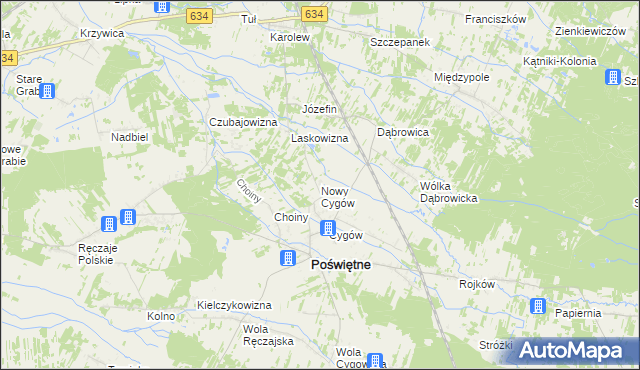 mapa Nowy Cygów, Nowy Cygów na mapie Targeo