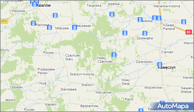 mapa Nowy Czachulec, Nowy Czachulec na mapie Targeo