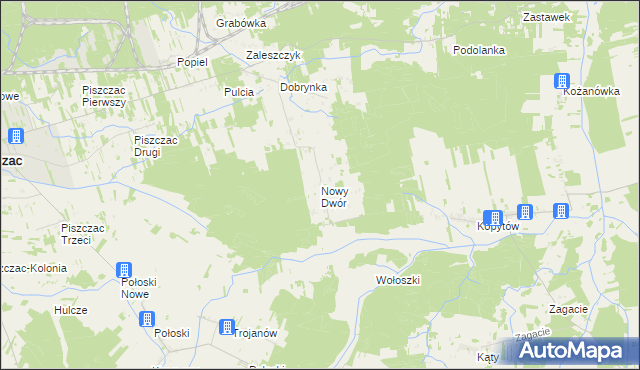 mapa Nowy Dwór gmina Piszczac, Nowy Dwór gmina Piszczac na mapie Targeo