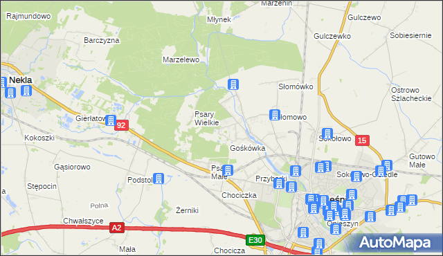 mapa Nowy Folwark gmina Września, Nowy Folwark gmina Września na mapie Targeo