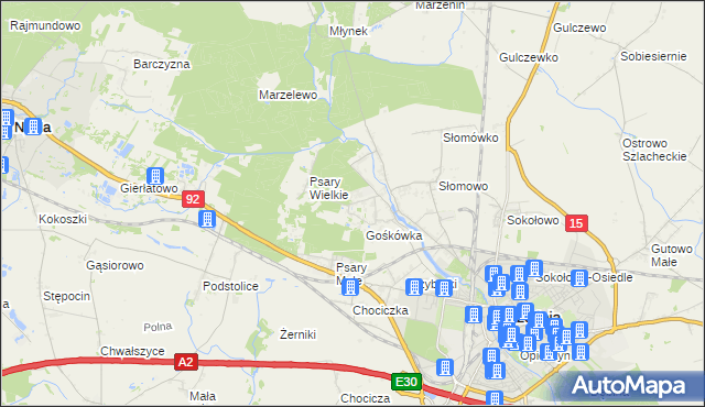 mapa Nowy Folwark gmina Września, Nowy Folwark gmina Września na mapie Targeo