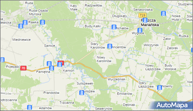 mapa Nowy Karolinów, Nowy Karolinów na mapie Targeo