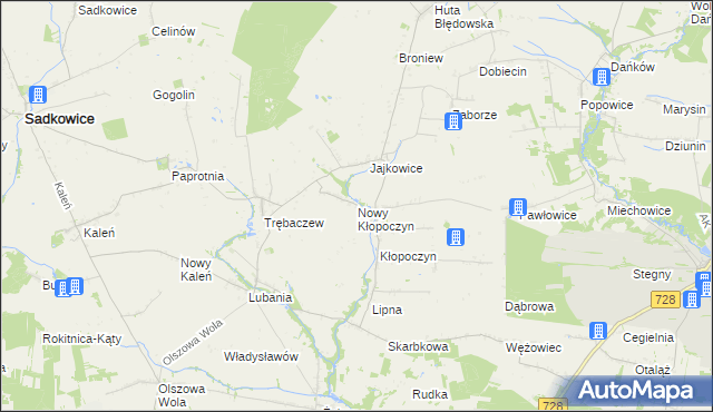 mapa Nowy Kłopoczyn, Nowy Kłopoczyn na mapie Targeo