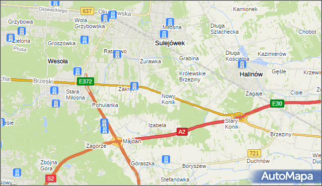 mapa Nowy Konik, Nowy Konik na mapie Targeo