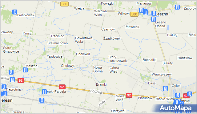 mapa Nowy Łuszczewek, Nowy Łuszczewek na mapie Targeo