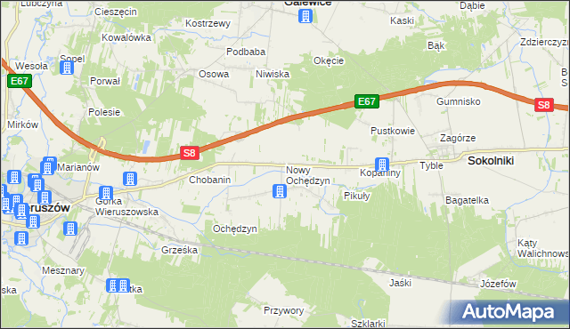 mapa Nowy Ochędzyn, Nowy Ochędzyn na mapie Targeo