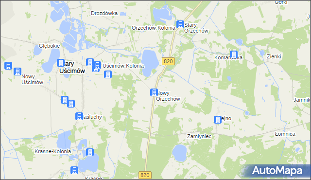 mapa Nowy Orzechów, Nowy Orzechów na mapie Targeo