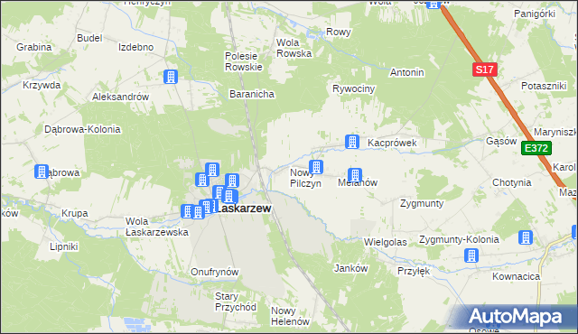 mapa Nowy Pilczyn, Nowy Pilczyn na mapie Targeo