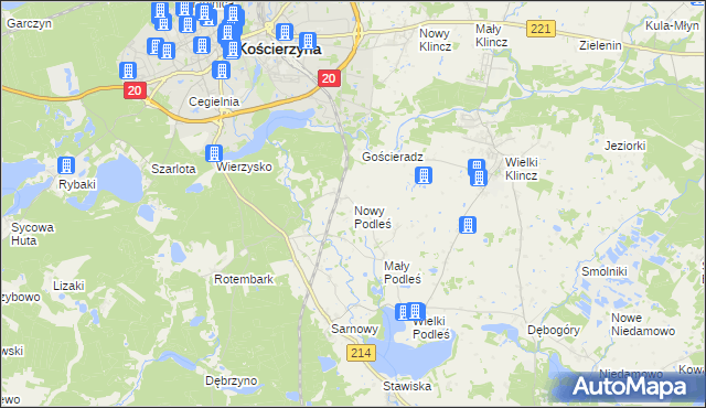 mapa Nowy Podleś, Nowy Podleś na mapie Targeo