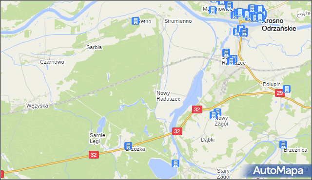 mapa Nowy Raduszec, Nowy Raduszec na mapie Targeo