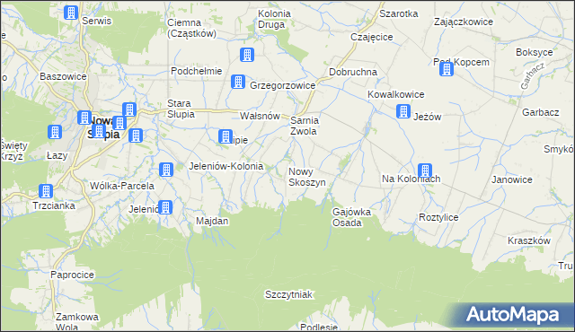 mapa Nowy Skoszyn, Nowy Skoszyn na mapie Targeo