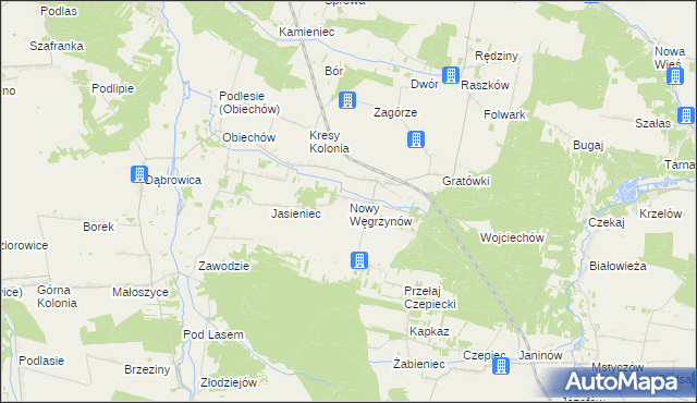 mapa Nowy Węgrzynów, Nowy Węgrzynów na mapie Targeo