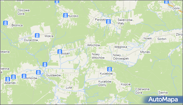 mapa Nowy Włochów, Nowy Włochów na mapie Targeo