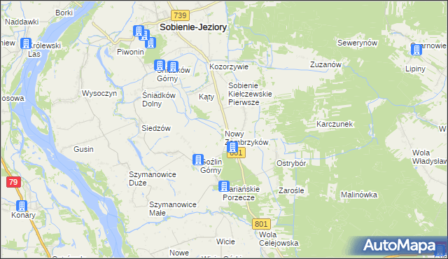 mapa Nowy Zambrzyków, Nowy Zambrzyków na mapie Targeo