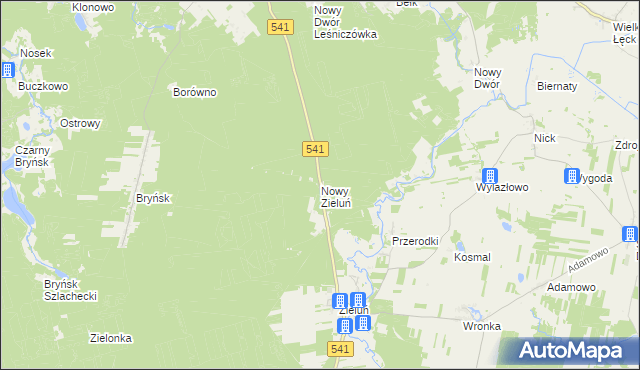 mapa Nowy Zieluń, Nowy Zieluń na mapie Targeo